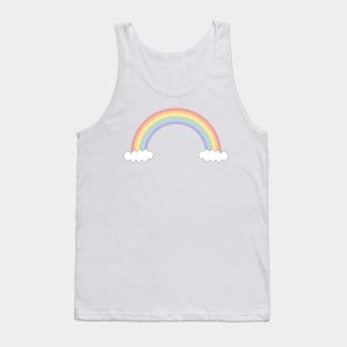 Pastel Simple Rainbow with Clouds Tank Top